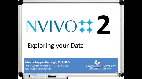 Thumbnail for NVivo 2 (*OLD* 12 Plus version) Workshop