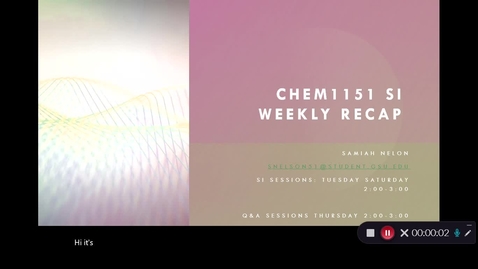 Thumbnail for entry week 4(2/8-2/13) CHEM 1151 WEEKLY RECAP PROFESSOR ZARA ALGHOUL