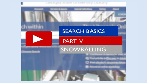Thumbnail for Search Basics -- Part V -- Snowballing