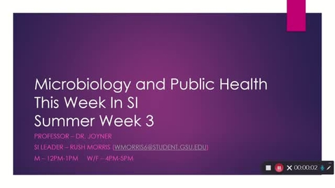 Thumbnail for entry Biol2300 Dr. Joyner Week 3 (6.21-6.25)