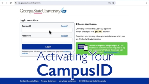 Thumbnail for entry Activating Your CampusID
