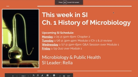 Thumbnail for 1/18-1/22 This week in SI: Microbiology &amp; Public Health