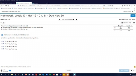 Thumbnail for entry HW 12 Question 8 Problem 11.3.1-T (TI only)