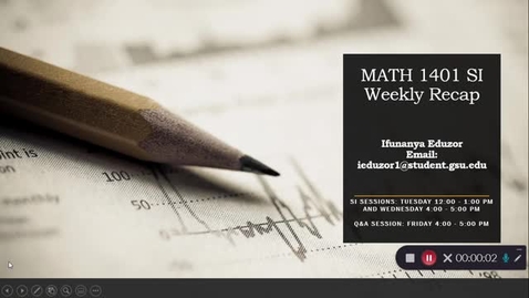 Thumbnail for MATH 1401 Professor Harden Week 7 (7/19-7/25)