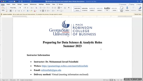 Thumbnail for entry Preparing for Data Science Analytics Role Intro Workshop 06.20.23