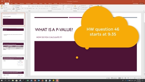 Thumbnail for entry Understanding the P value - HW question 46