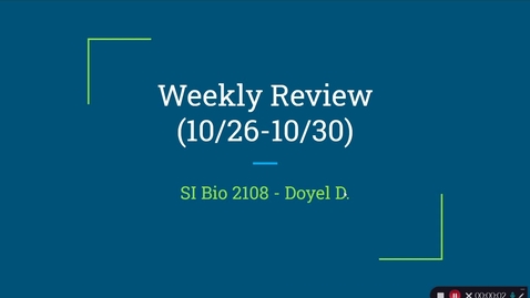 Thumbnail for entry BIo 2108  Dr. Reber Week 9 (10/26-10/30)