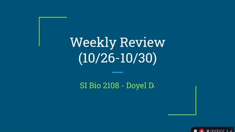 Thumbnail for BIo 2108  Dr. Reber Week 9 (10/26-10/30)