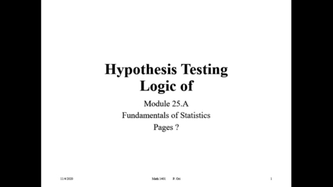 Thumbnail for entry 25A Logic of Hypothesis Testing (00 11 55)