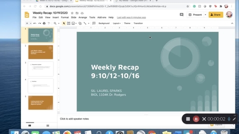 Thumbnail for BIOL1104K Dr. Rodgers Week 9 (10/12-10/16)