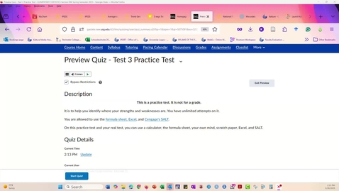 Thumbnail for Math 1401 - Spring 2025 - Test 3 Practice Test Attempt 3