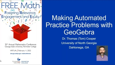 Thumbnail for Making Automated Practice Problems with GeoGebra