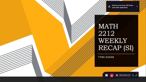 Thumbnail for entry Math 2212 Prof. Patreck Chikwanda Week 8 (02/27-03/05)