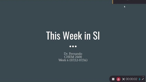 Thumbnail for Chem 2400 Dr. Fernando Week 6 (07/12-07/16)