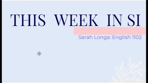 Thumbnail for This Week in SI: Amber Brooks: English 1102