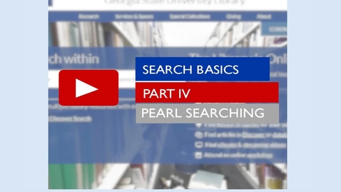 Thumbnail for Search Basics -- Part IV -- Pearl Searching