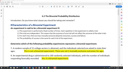 Thumbnail for entry Video Lecture Section 6.2 (Abbreviated Spring 2019)