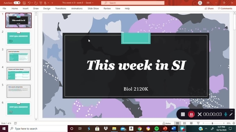 Thumbnail for Biol 2120K - Dr. Ediger- Week 7- (10/12 - 10/16)