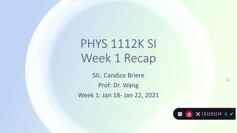 Thumbnail for PHYS 1112K Dr. Wang Week 1 (01/18-01/22)