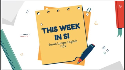 Thumbnail for This Week in SI: Amber Brooks: English 1102