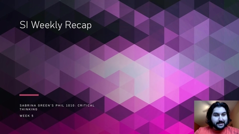 Thumbnail for entry PHIL 1010 (Sabrina Green) Weekly Recap [5] by C. Kianpour 