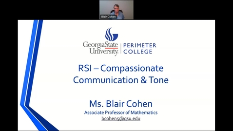 Thumbnail for entry RSI Compassionate Communication &amp; Tone - Blair Cohen