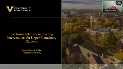 Thumbnail for RCALL Distinguished Lecture Series - Dr. Jeanne Wanzek, Vanderbilt University
