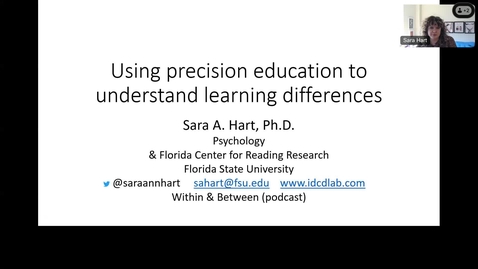 Thumbnail for RCALL Distinguished Lecture - Dr. Sara Hart, Florida State University-20231109 1800-1_384687682