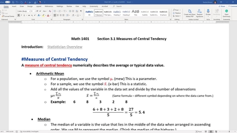 Thumbnail for Video Lecture Sections 3.1 and 3.2 (Updated Fall 2020)