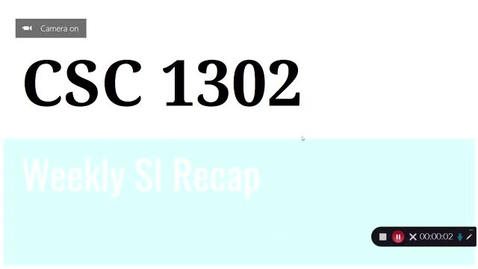 Thumbnail for CSC 1302 Prof. Service Week 13 (4/5 to 4/12)