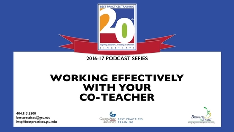 Thumbnail for entry Building a Successful Relationship with Your Co-Teacher