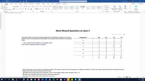 Thumbnail for Most Missed Questions - Quiz 3 - Chapter 5 Sections 1 - 2