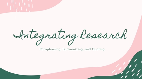 Thumbnail for Integrating Research Lecture &amp; Quiz