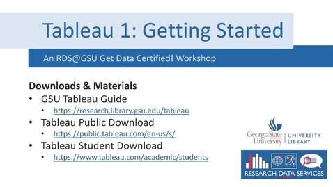 Thumbnail for Tableau 1: Getting Started