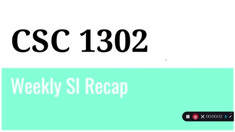Thumbnail for CSC 1302 Prof. Service Week 14 (4/12 to 4/19)