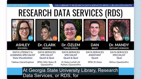 Thumbnail for Research Data Services (RDS) - Here to help YOU get data ready!