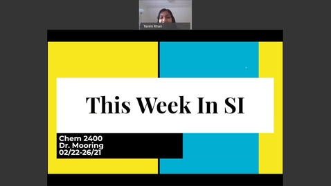 Thumbnail for CHEM 2400 Dr. Mooring Week 6 (2/22-26/21)