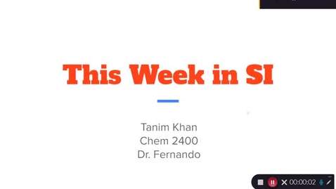 Thumbnail for CHEM 2400 Dr Fernando Week 2 (06/14-6/18)