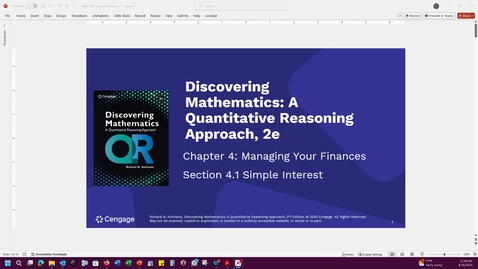 Thumbnail for Math 1001 Chapter 4 Section 1 Simple Interest