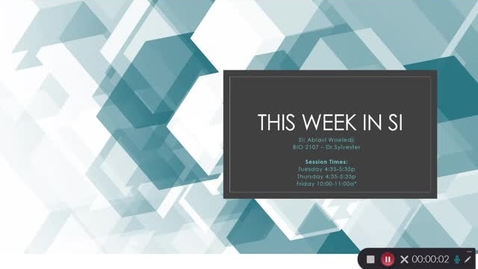 Thumbnail for This Week in SI  BIOL 2107 (6.28-7.2) Week 4