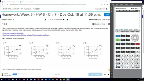 Thumbnail for HW 3 Question 3 Problem 7.3.3 - TI83 only