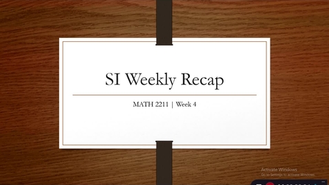 Thumbnail for MATH 2211 | Dr. Chikwanda | Week 4 (2/8 – 2/12)