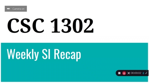 Thumbnail for CSC 1302 Prof. Service Week 4 (2/1 to 2/8)