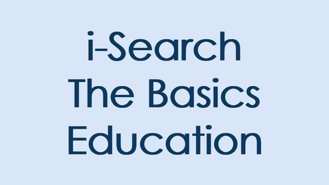Thumbnail for entry i-Search Education 