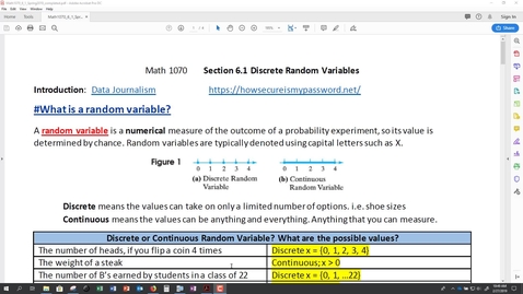 Thumbnail for entry Lecture Video Section 6.1 (Abbreviated Spring 2019)