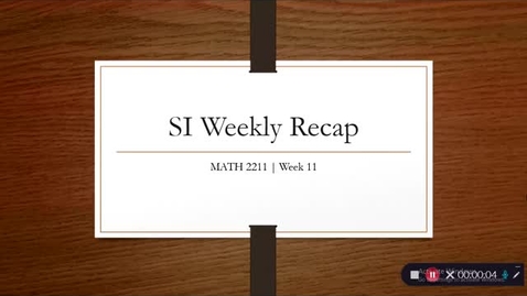 Thumbnail for MATH 2211 | Dr. Chikwanda | Week 11 (4/5 – 4/9)