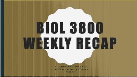 Thumbnail for BIOL 3800 Dr. Artinian Week 9 (3/22-3/26)