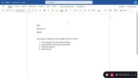 Thumbnail for English 1101 Prof. Worozbyt Week 10 (10/25/2020)