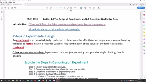 Thumbnail for entry Video Lecture Sections 1.6 and 2.1 (Abbreviated Spring 2019)