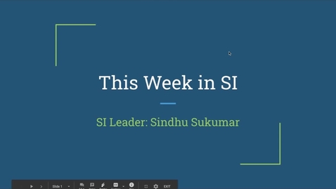 Thumbnail for CHEM 1211K DR. STROEVA THIS WEEK IN SI: 1/25-1/31